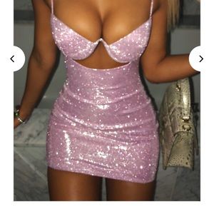 Pink glitter Baby Boo mini dress